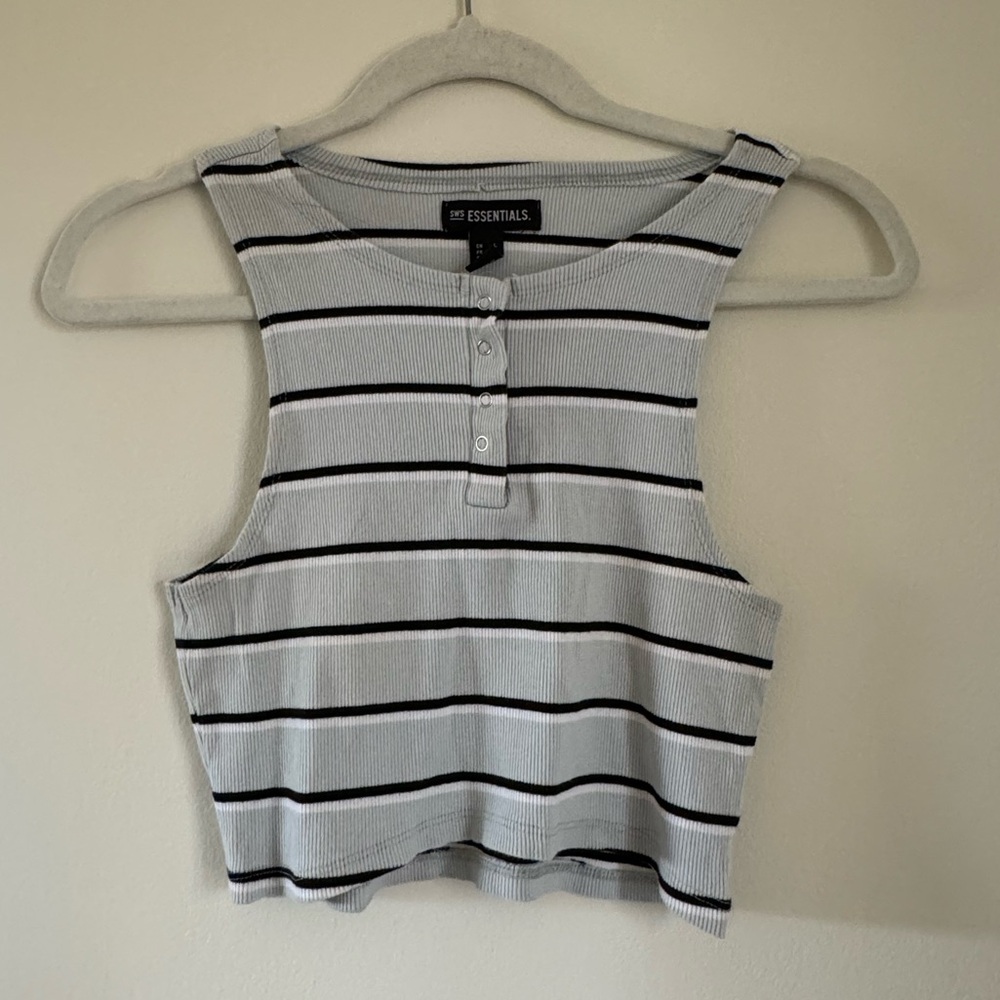 SWS Essentials | Stripped Cropped Tank | Large